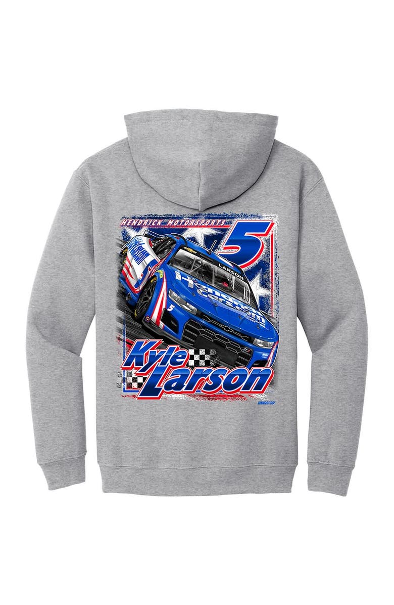 HENDRICK MOTORSPORTS TEAM COLLECTION Men's Hendrick Motorsports Team Collection Heather Gray Kyle Larson HendrickCars.com Pullover Hoodie, Alternate, color,