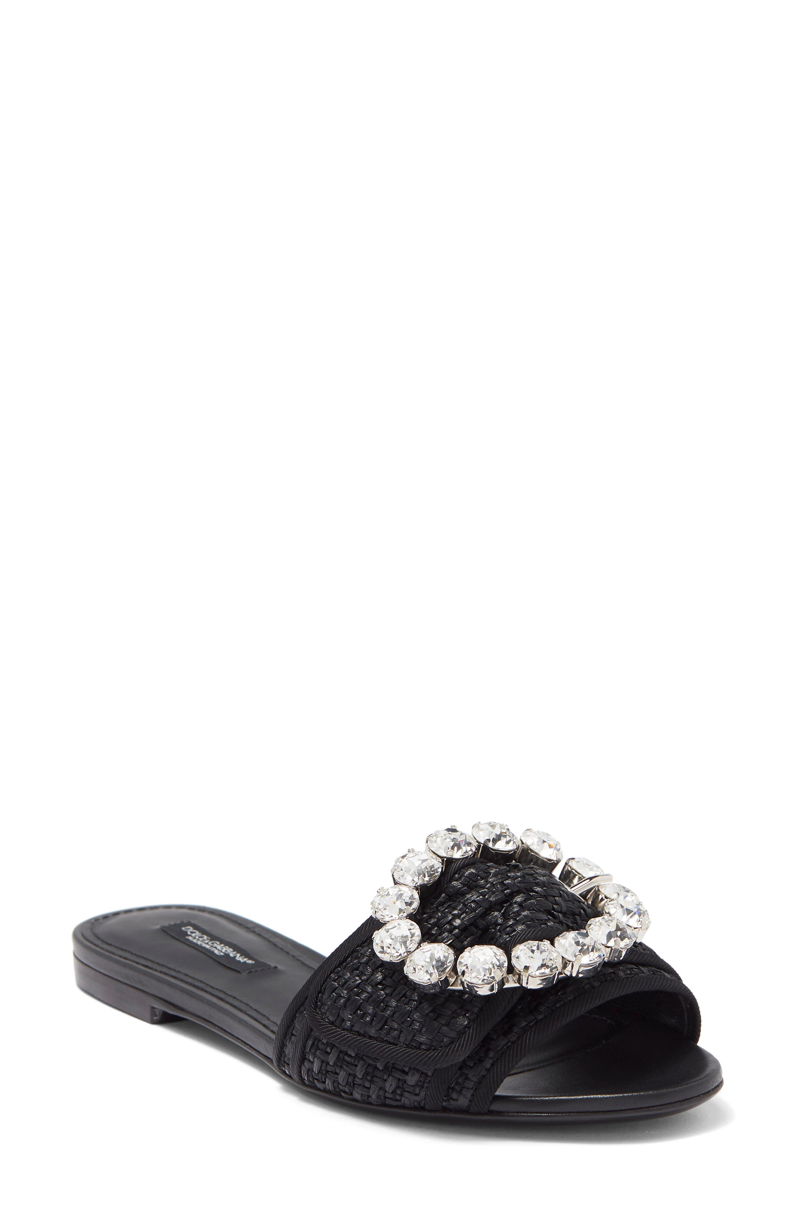 Dolce&Gabbana Rhinestone Slip-On Sandal, Main, color, 