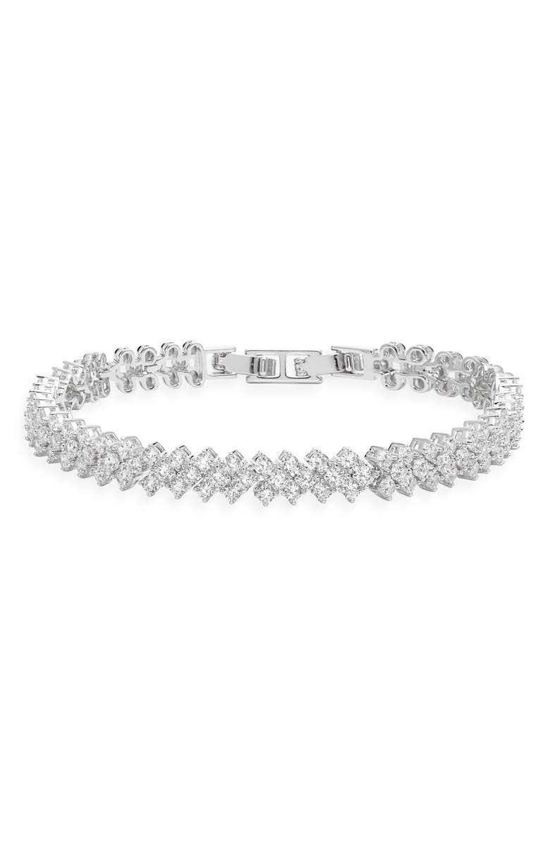 Nordstrom Herringbone Cubic Zirconia Tennis Bracelet, Main, color, Clear- Silver