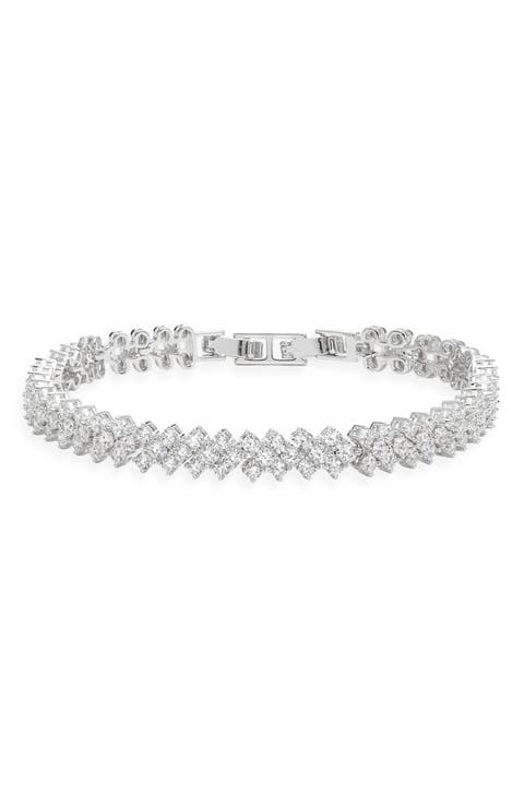 Herringbone Cubic Zirconia Tennis Bracelet
