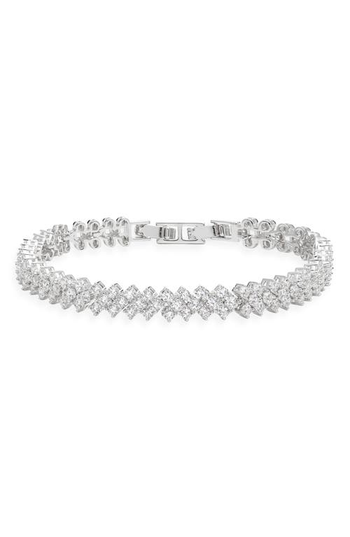 Nordstrom Herringbone Cubic Zirconia Tennis Bracelet In Metallic
