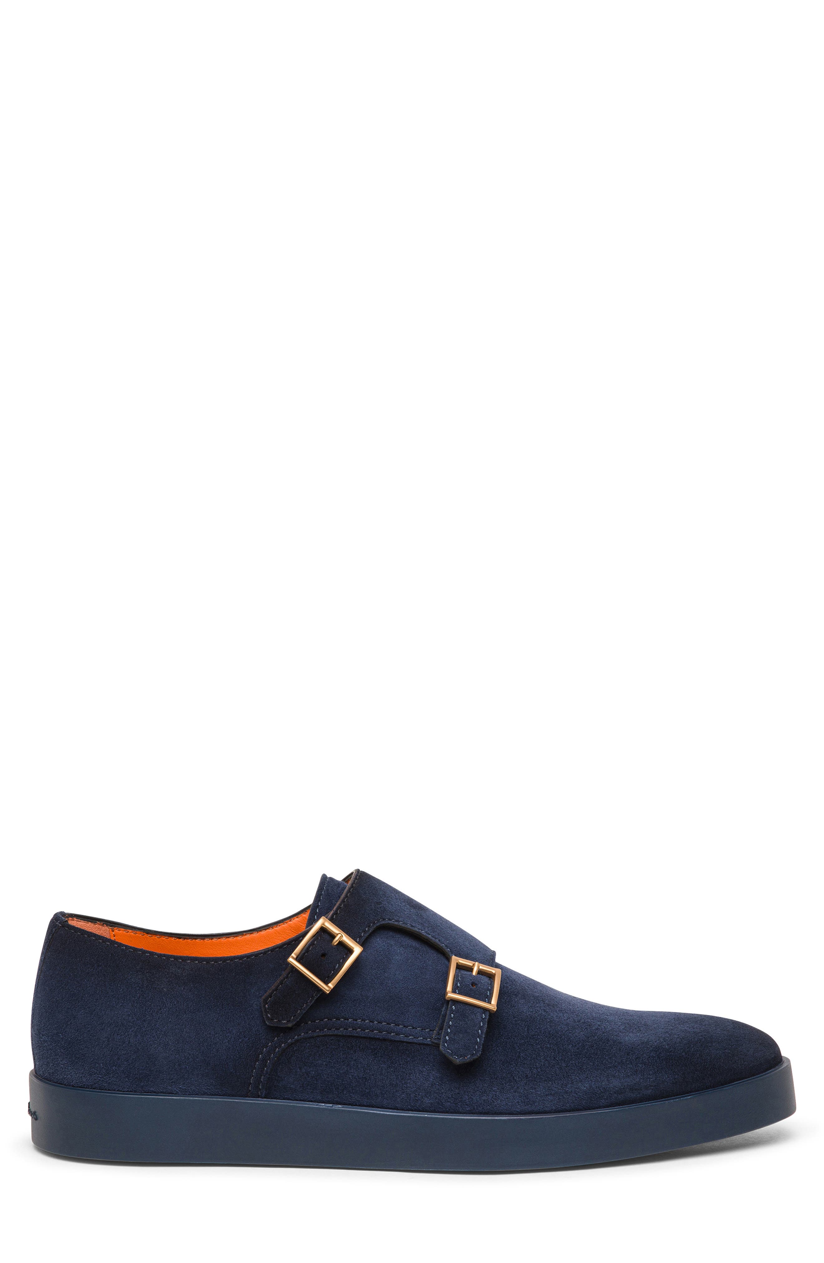 Santoni Monk Strap Sneaker, Alternate, color, Blue