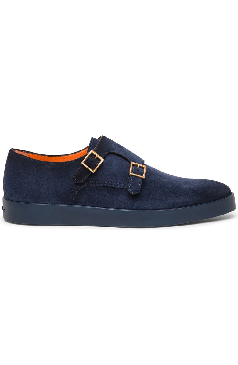 Santoni Monk Strap Sneaker, Alternate, color, Blue