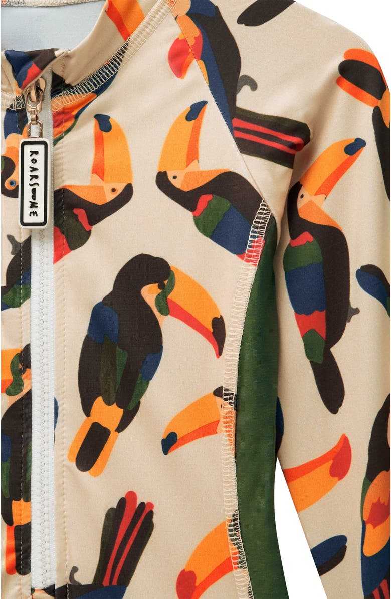 Roarsome Toucan Swim Suit, Alternate, color, Dark Green