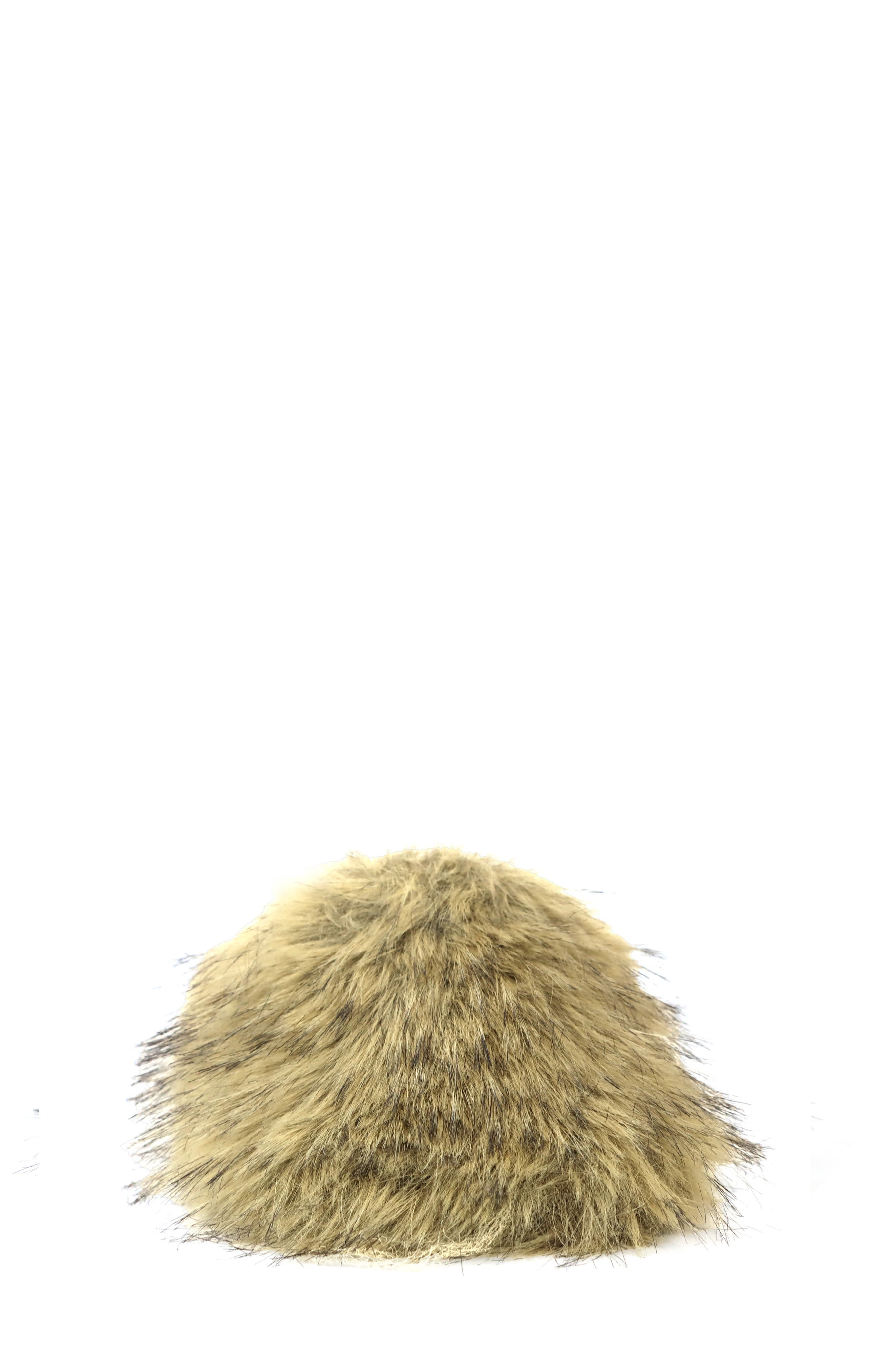 Kids' Lorena Faux Fur Slide, Alternate, color, SAND