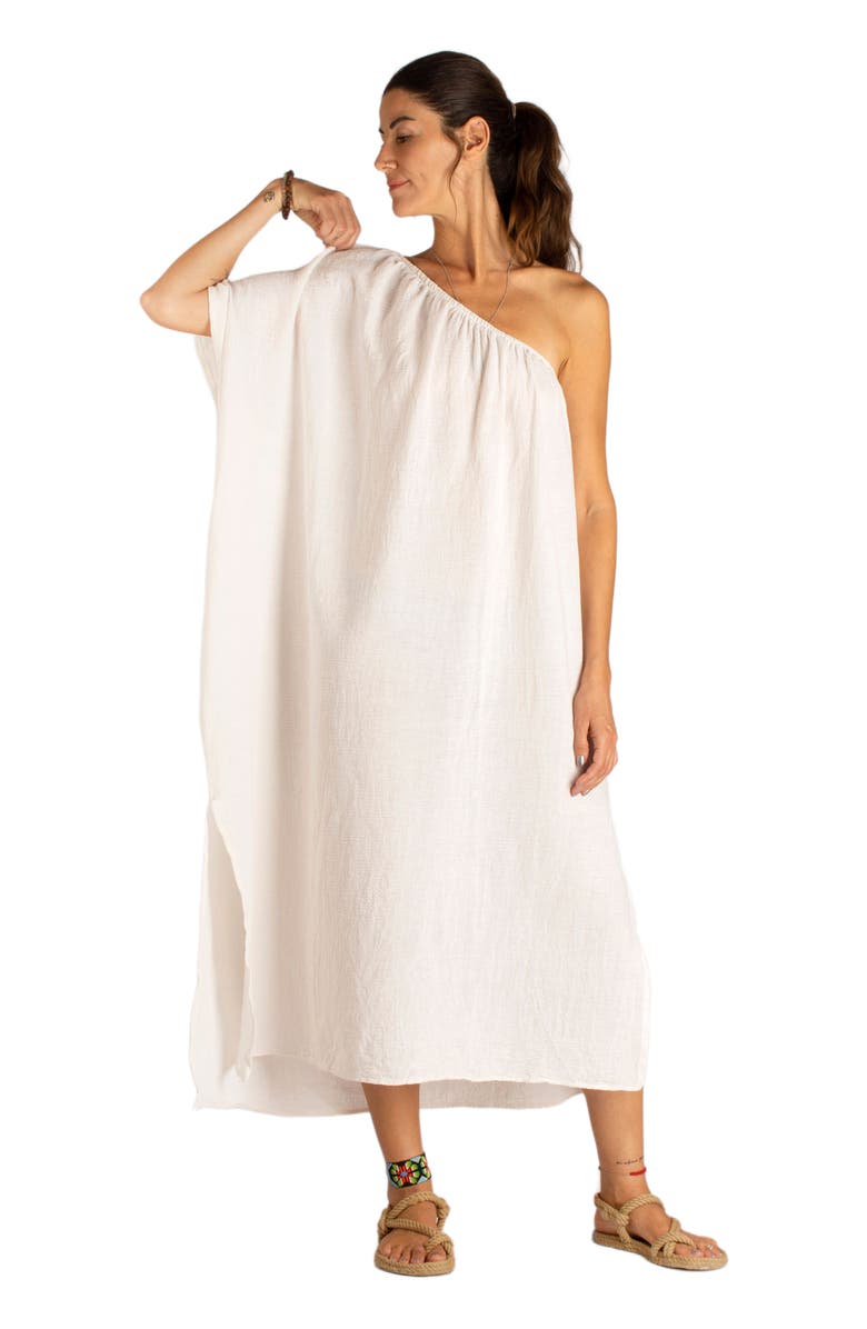 loom.ist Sile One-Shoulder Dress, Main, color, Off White