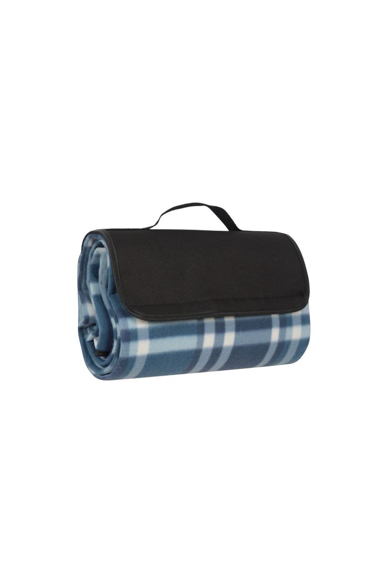 Fleece Checked Picnic Mat, Alternate, color, Blue