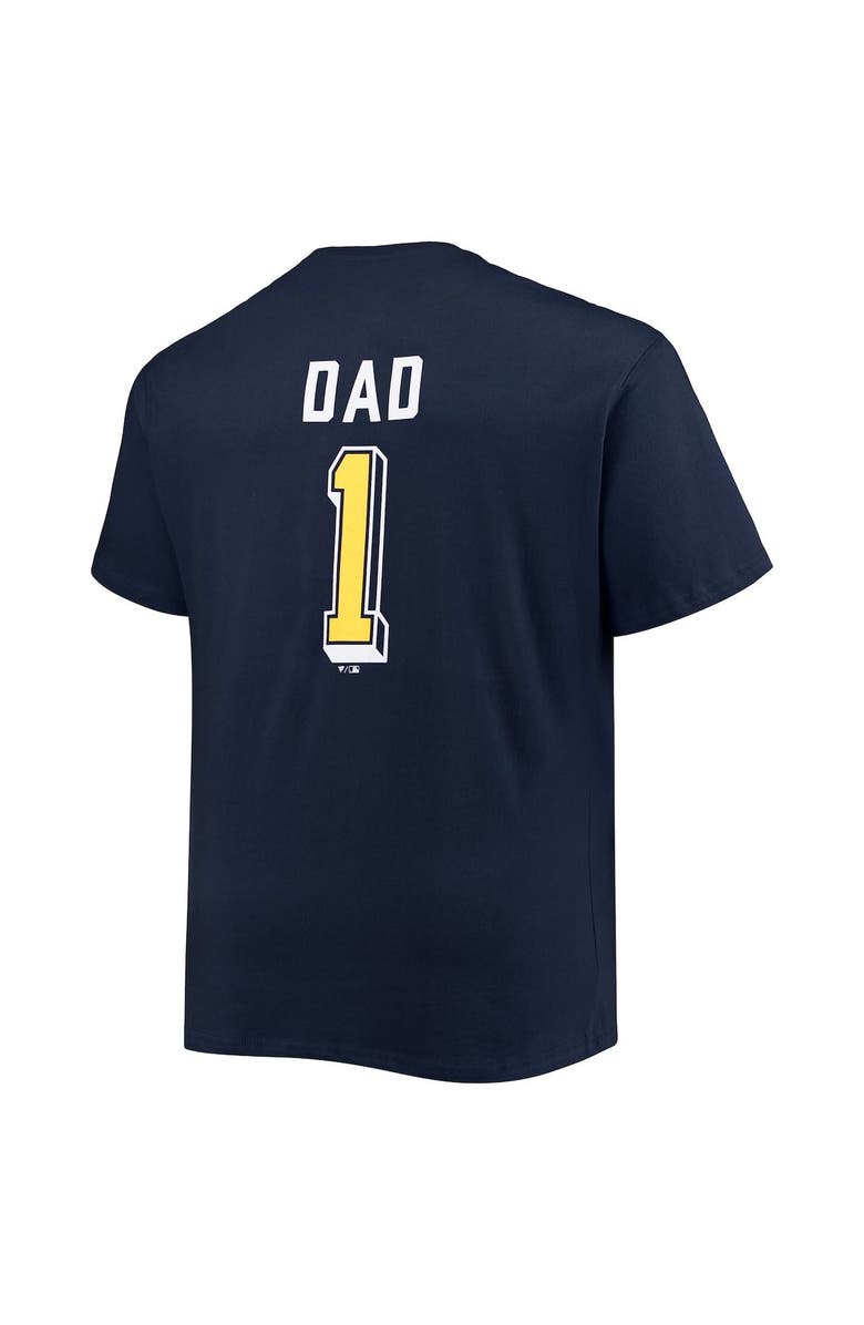 PROFILE Men's Navy Milwaukee Brewers Big & Tall Father's Day #1 Dad T-Shirt, Alternate, color, Navy