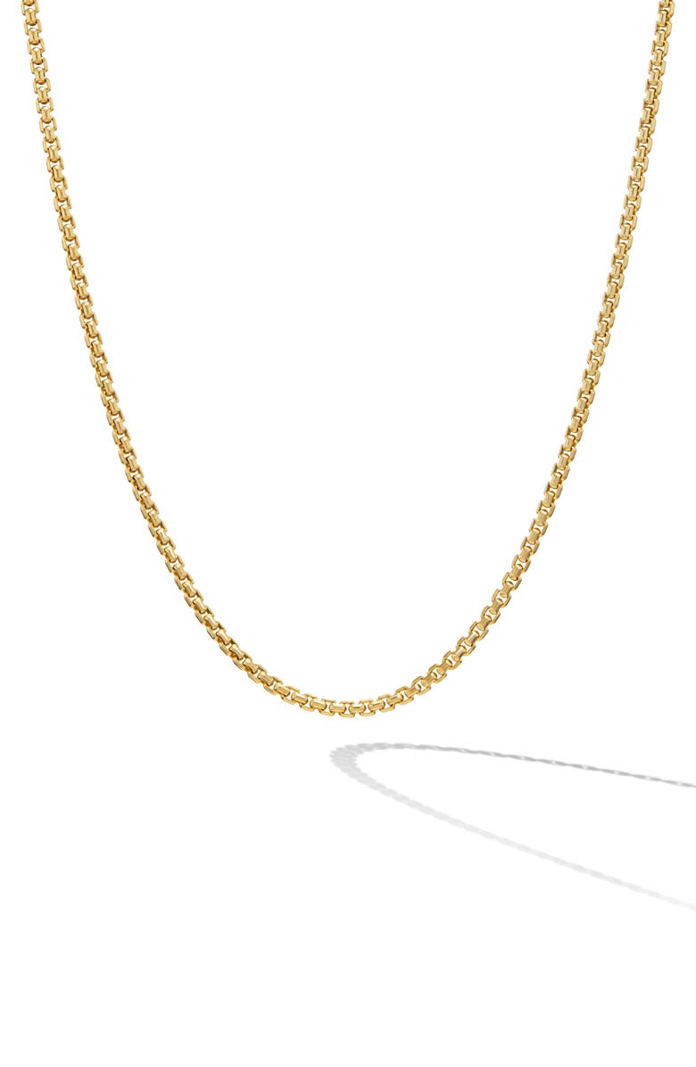 David Yurman Box Chain Necklace in 18K Gold, 1mm, Main, color, 18K Yellow Gold