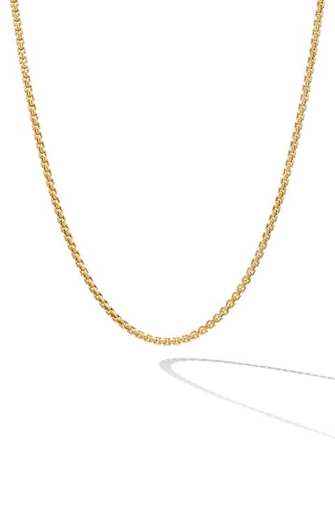 Box Chain Necklace in 18K Gold, 1mm