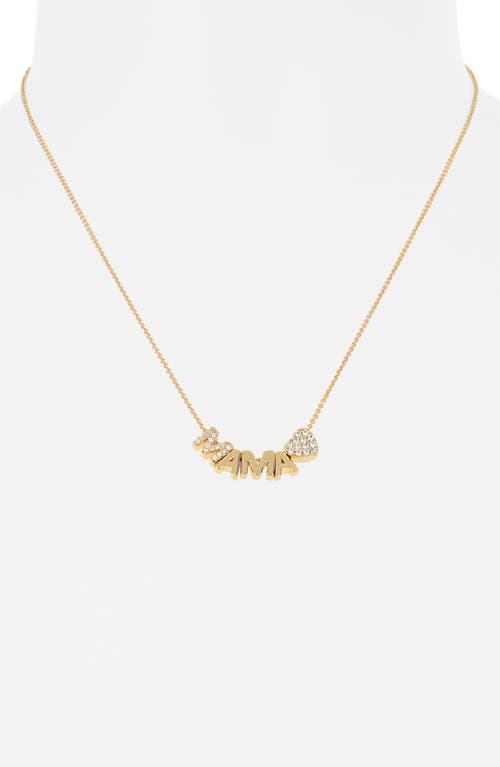 Leith Demi-fine Cubic Zirconia Heart Stud Earrings & Mama Pendant Necklace Set In Clear- Gold