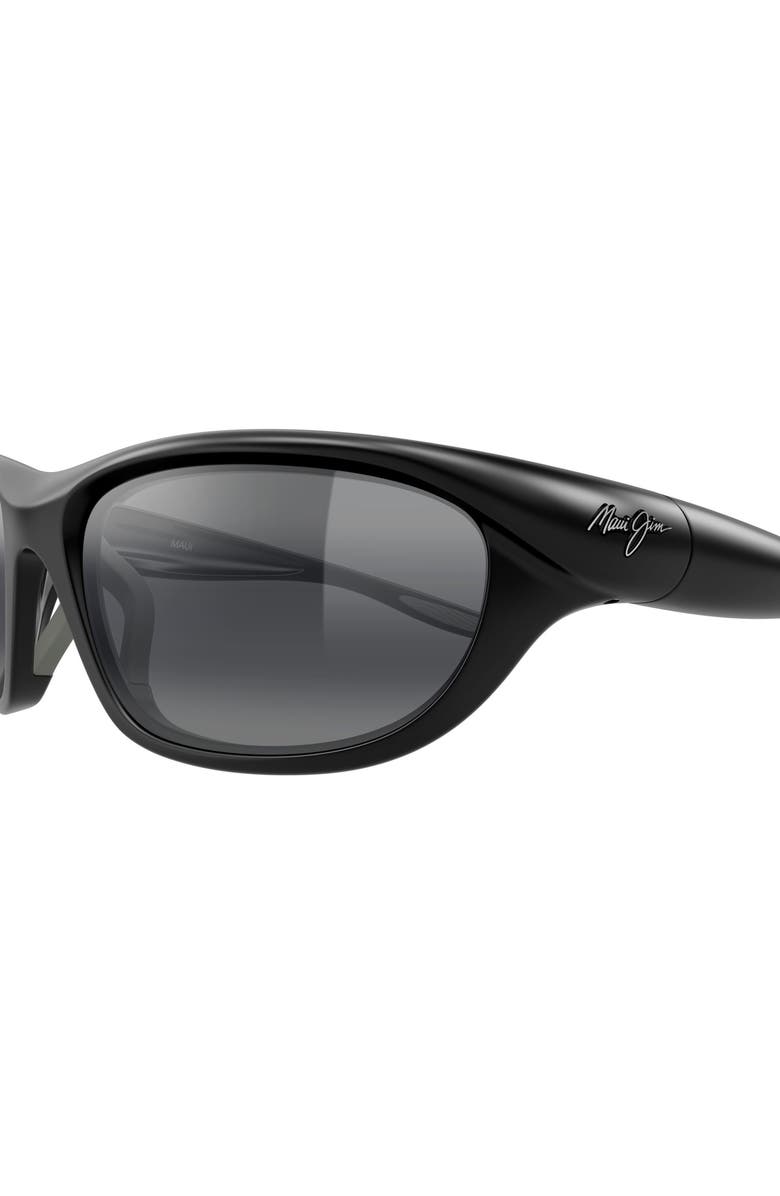 Maui Jim Makamae 62mm PolarizedPlus2<sup>®</sup> Oval Sunglasses, Alternate, color, Black
