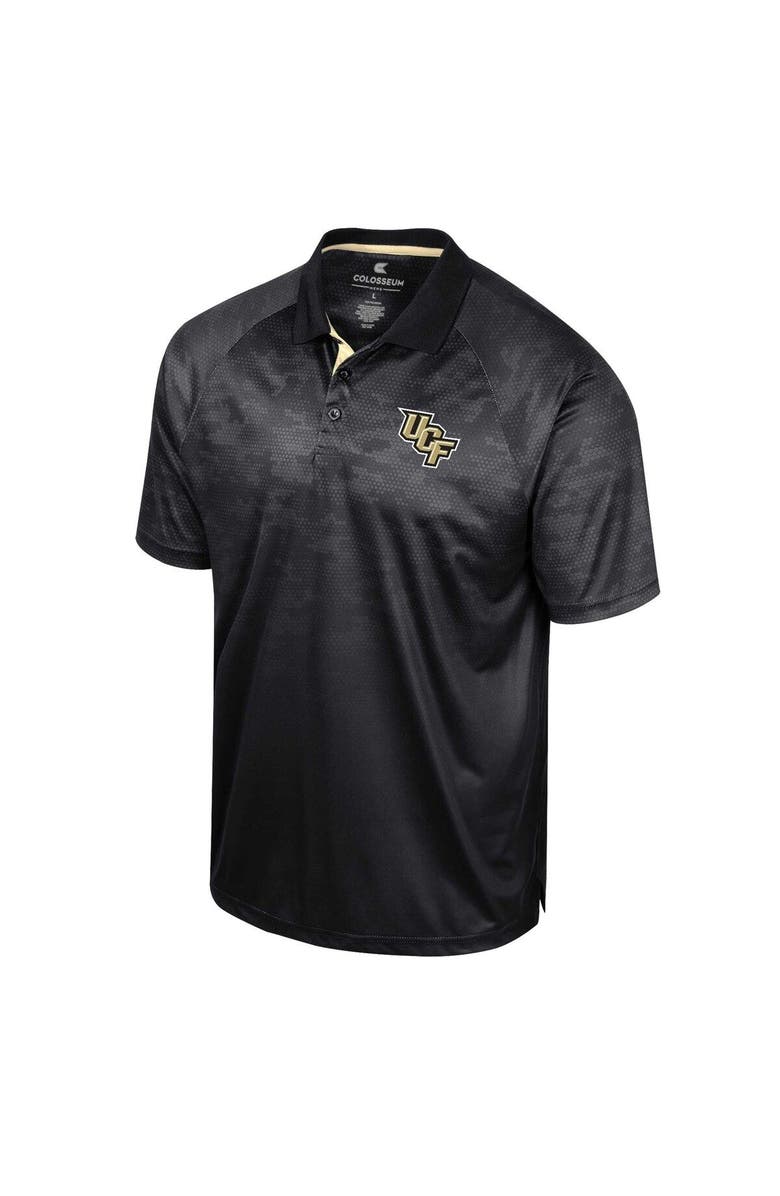 COLOSSEUM Men's Colosseum Black UCF Knights Honeycomb Raglan Polo, Alternate, color, 