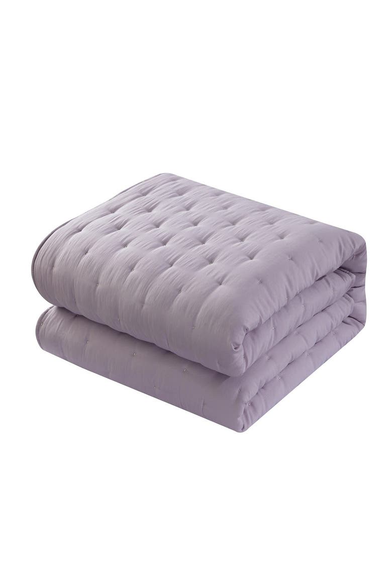 CHIC Chylar Tufted Cross Stitched Design Queen Quilt Set - Lavender - 3 ...