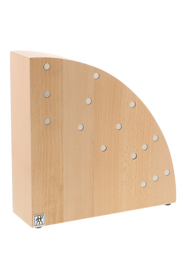 Rounded Magnetic Beechwood Knife Block, Main, color, NATURAL BEECHWOOD