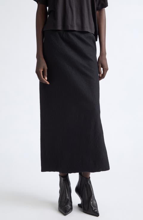 Bias Cut Cotton & Wool Skirt