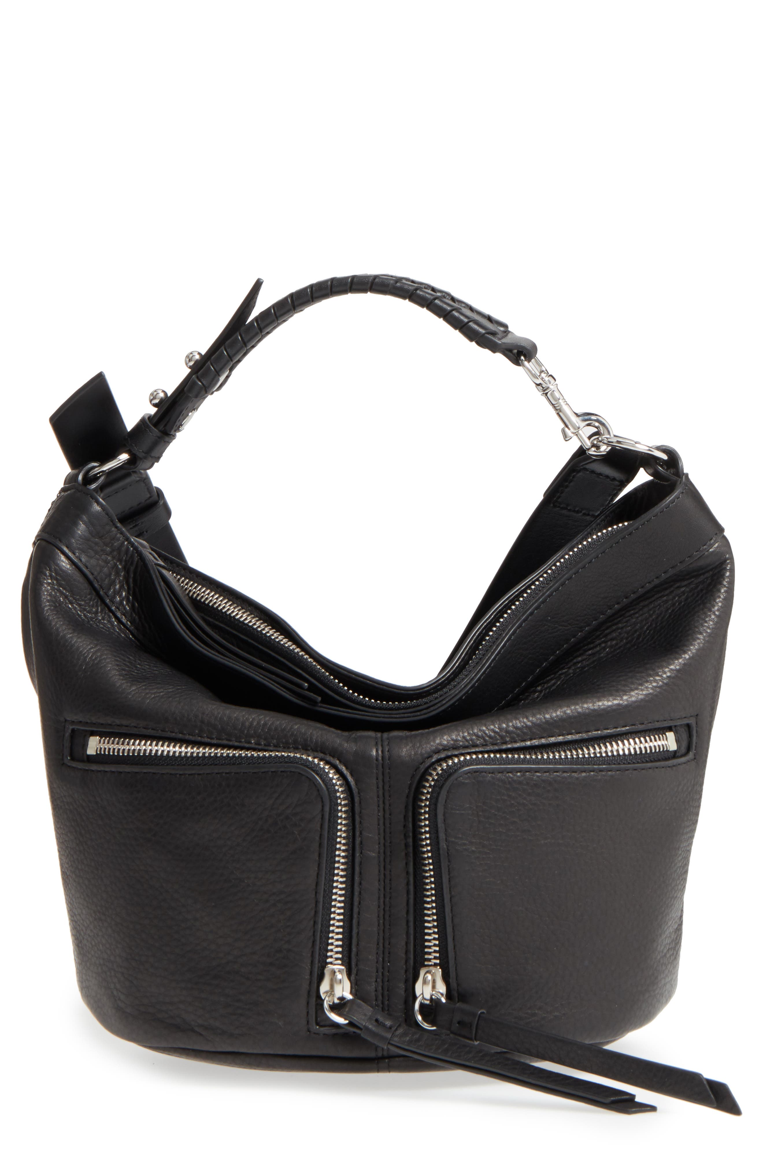 AllSaints Fetch Leather Crossbody Bag, Main, color, 