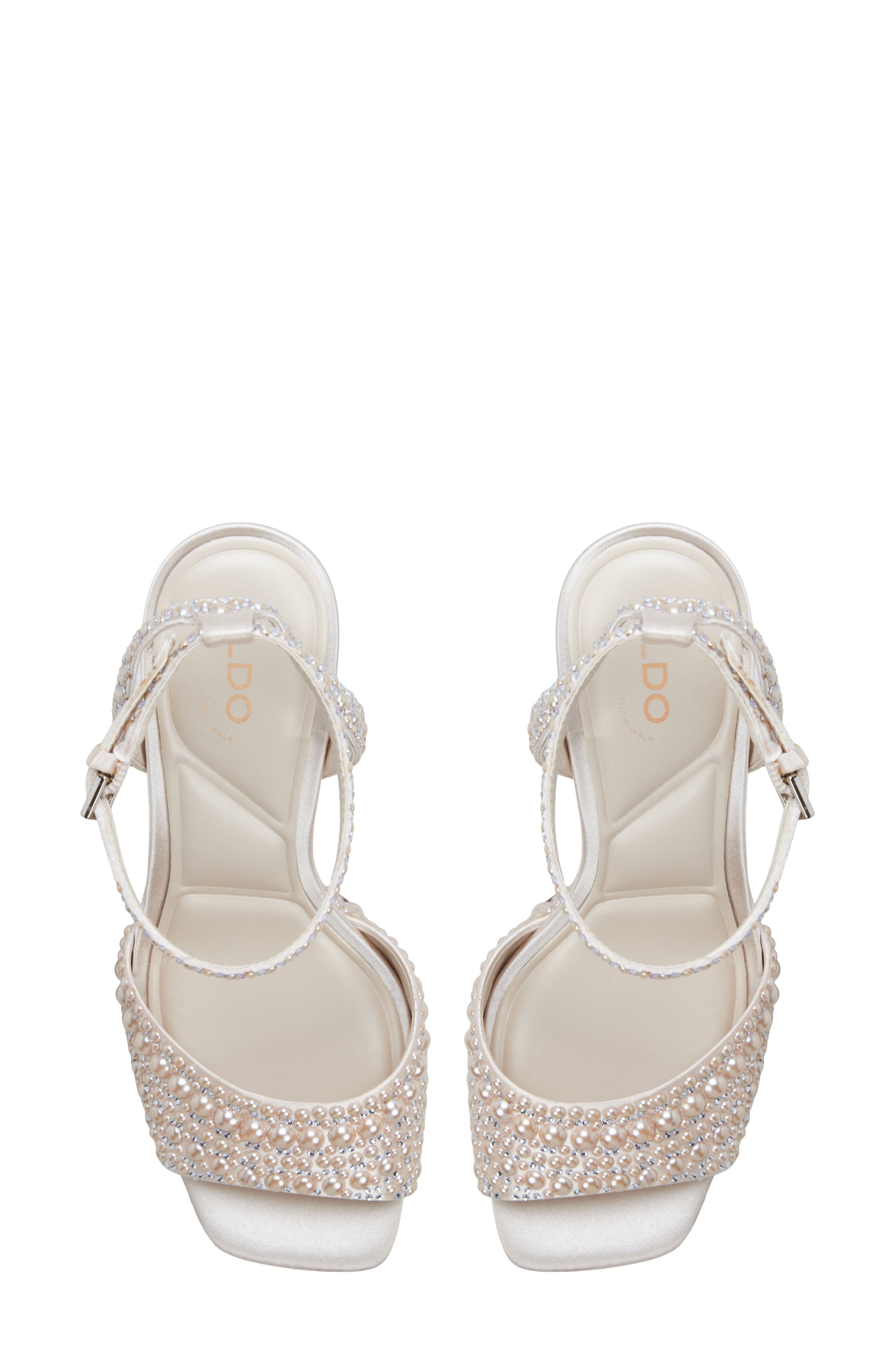 ALDO Chicgleam Ankle Strap Platform Sandal, Alternate, color, Other White