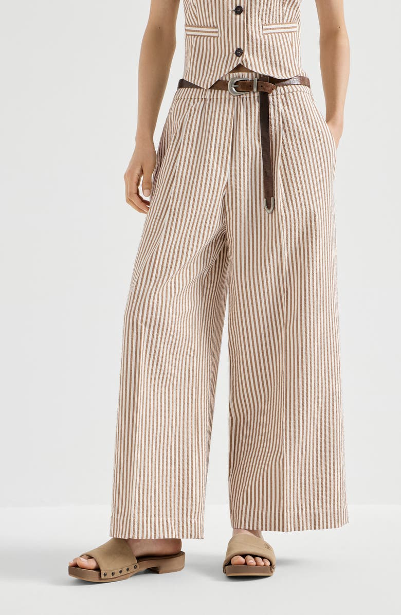 Brunello Cucinelli Baggy track trousers, Main, color, Beige