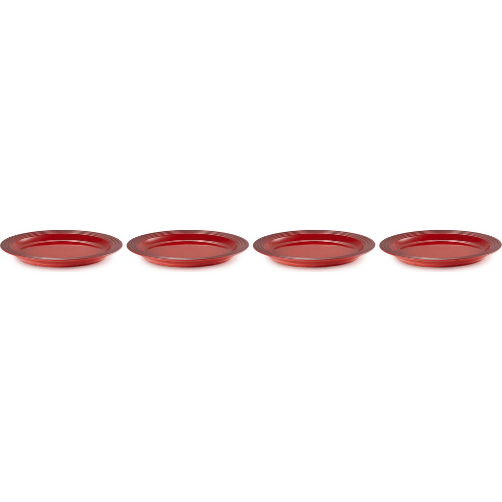 Le Creuset Vancouver Set Of 4 Salad Plates In Cerise