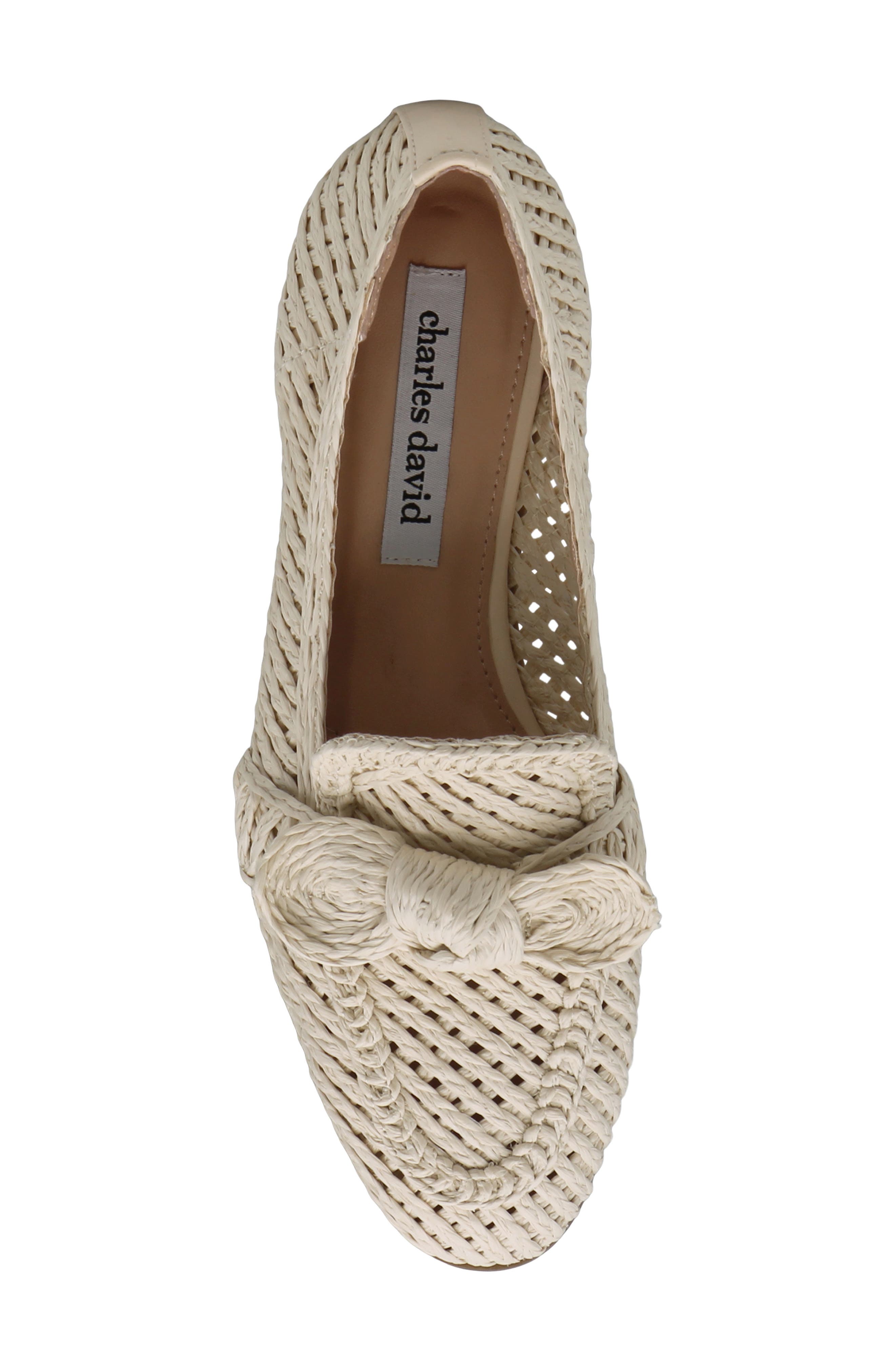 Charles David Finite Raffia Loafer, Alternate, color, Ivory