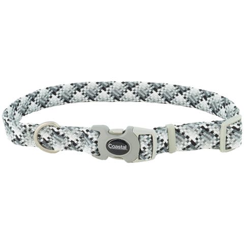 Active Woven Reflective Dog Collar, Grey Scale, Small, 5/8 Inch, Adjustable