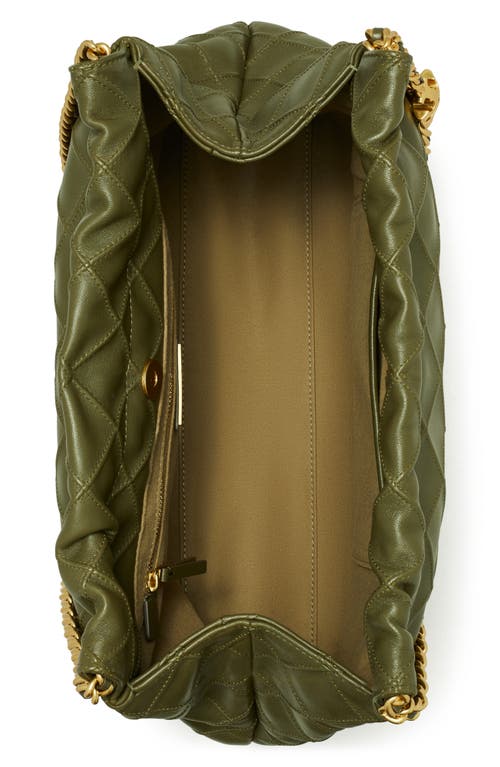 Tory Burch Fleming Quilted Leather Hobo Bag In Green