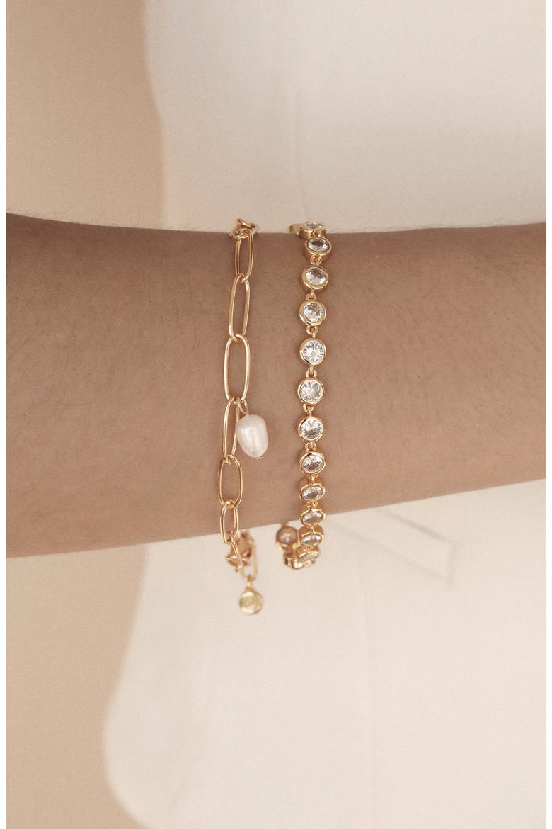 Set of 2 Bracelets, Alternate, color, GOLD