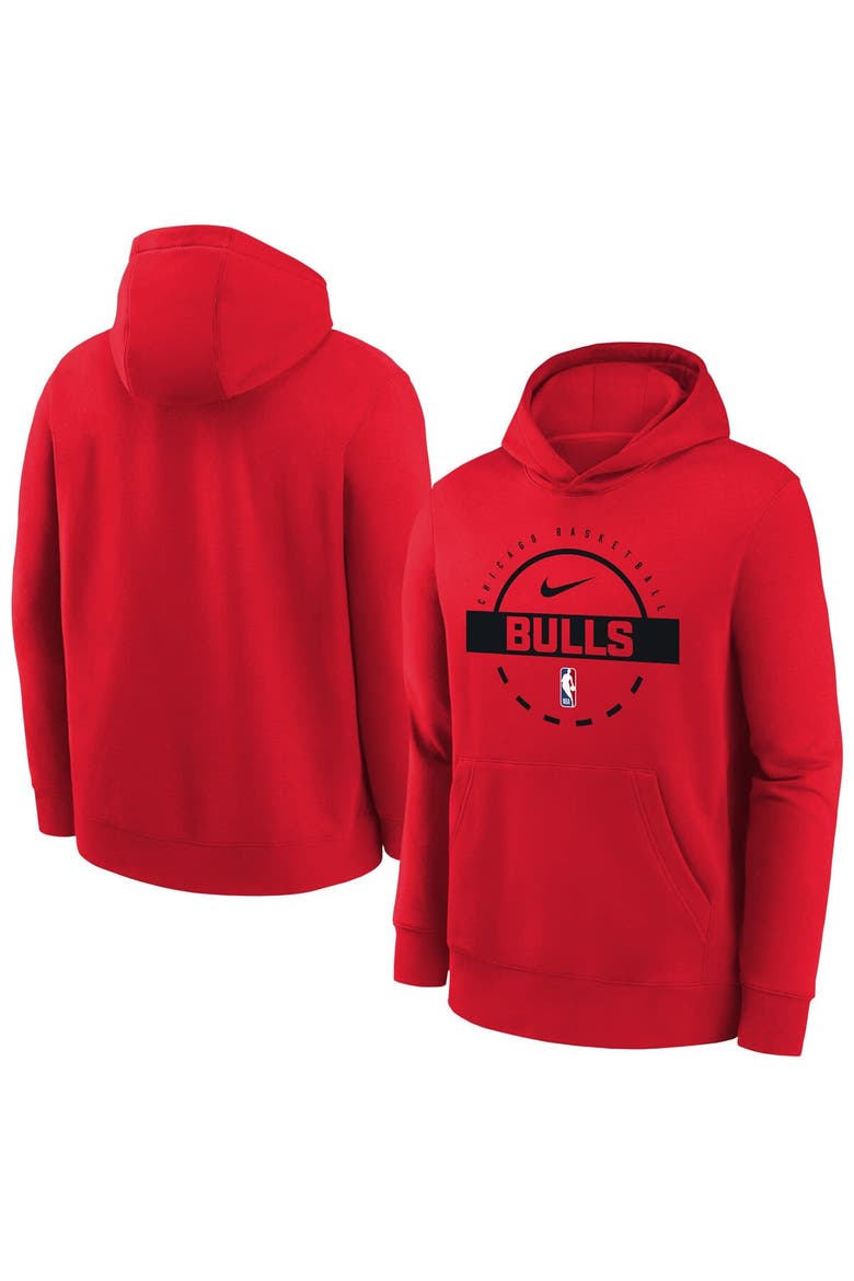 Youth Nike Red Chicago Bulls 2025/26 Club Fleece Practice Hoodie, Main, color, Red