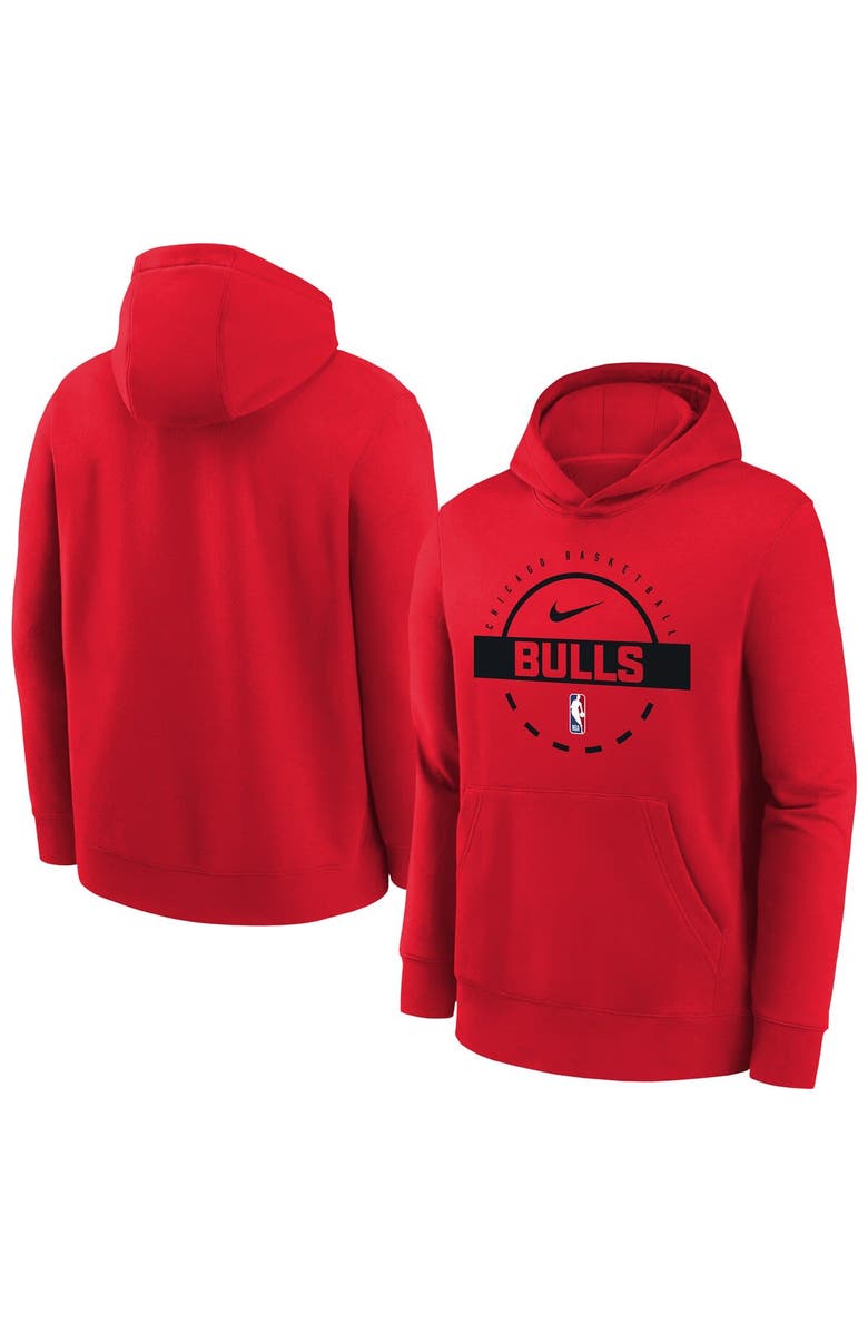 Nike Youth Nike Red Chicago Bulls 2025/26 Club Fleece Practice Hoodie, Main, color, Red
