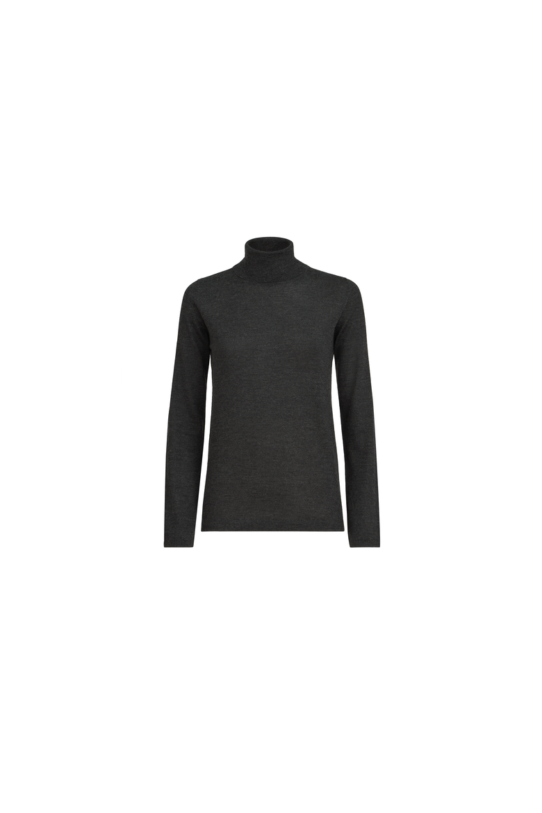 Cashmere and silk lightweight turtleneck sweater, Alternate, color, Anthracite