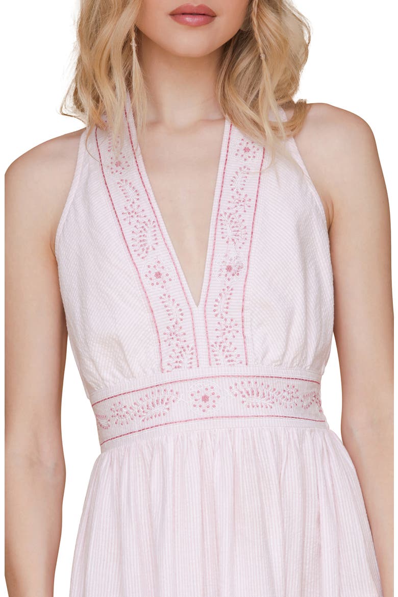 Embroidered Cotton Maxi Dress, Alternate, color, BARELY PINK