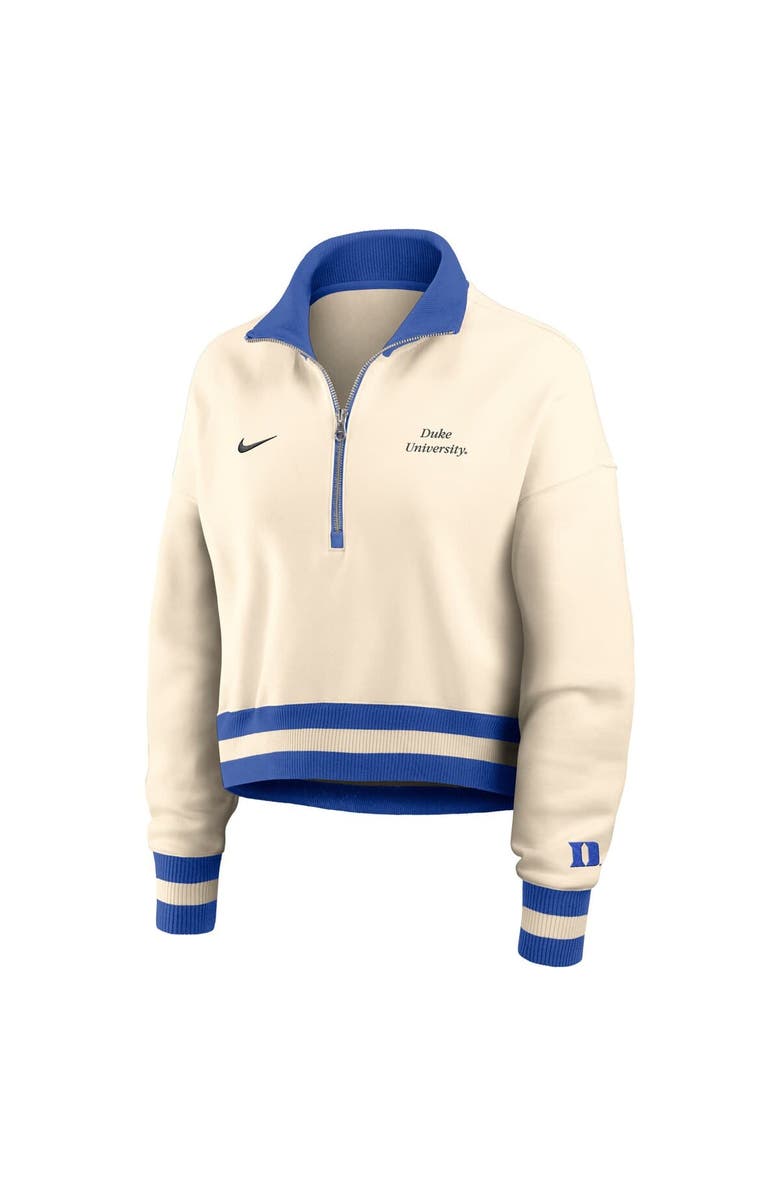 Nike Women's Nike Tan Duke Blue Devils Legacy Half-Zip Sweatshirt, Alternate, color, Cream