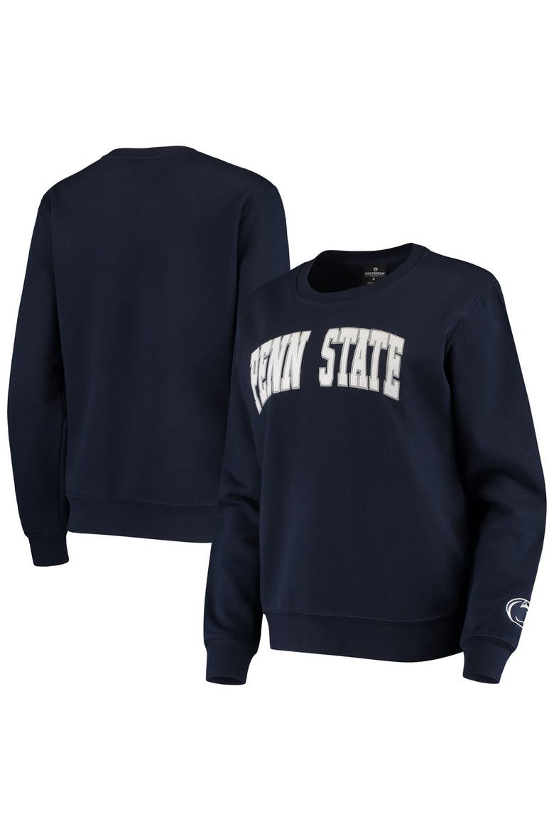 Women's Colosseum Navy Penn State Nittany Lions Campanile Pullover Sweatshirt, Main, color, Navy