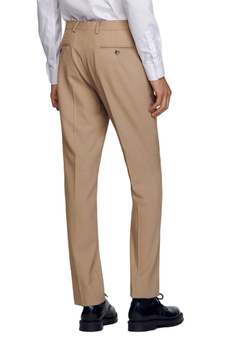 Wool suit trousers, Alternate, color, BEIGE