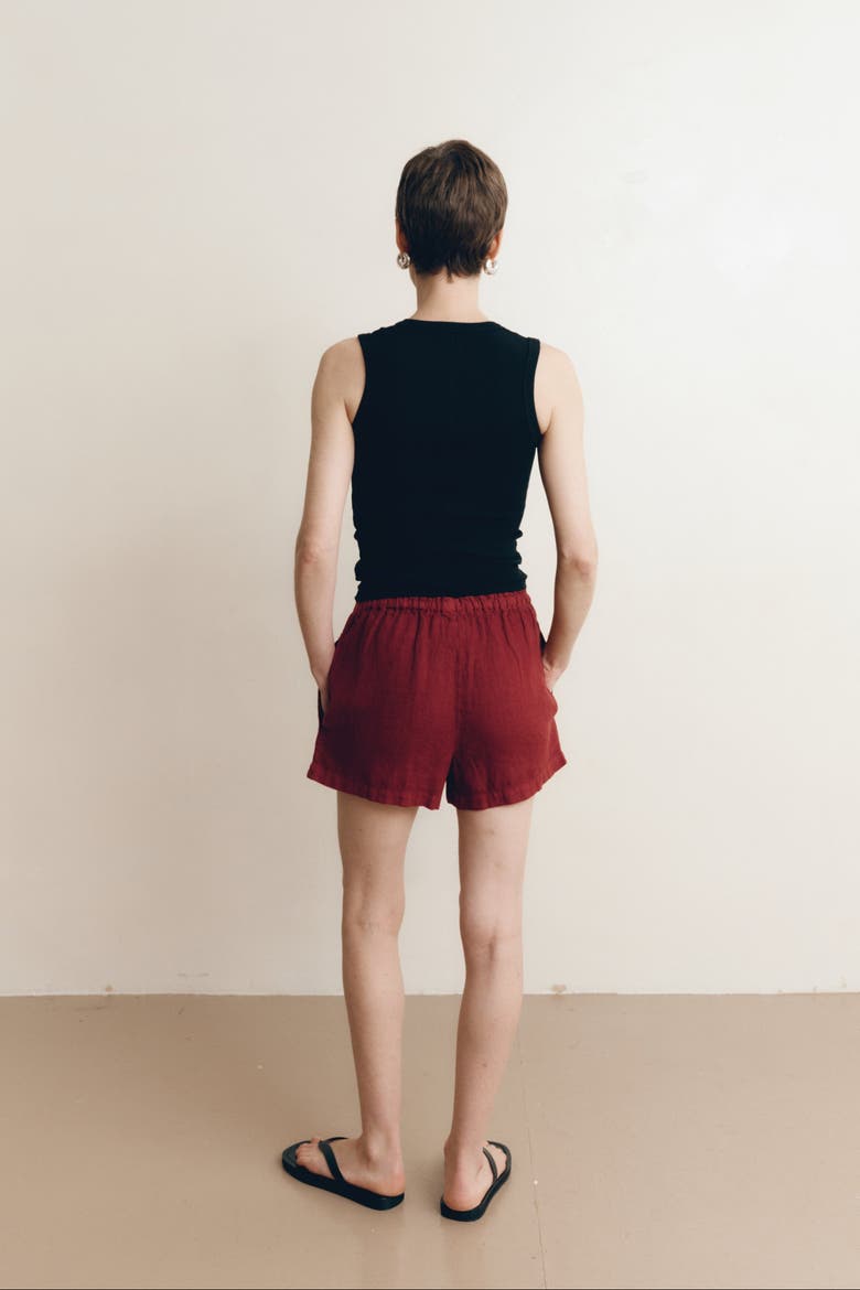 Ida Linen Short, Alternate, color, Sun Dried Tomato