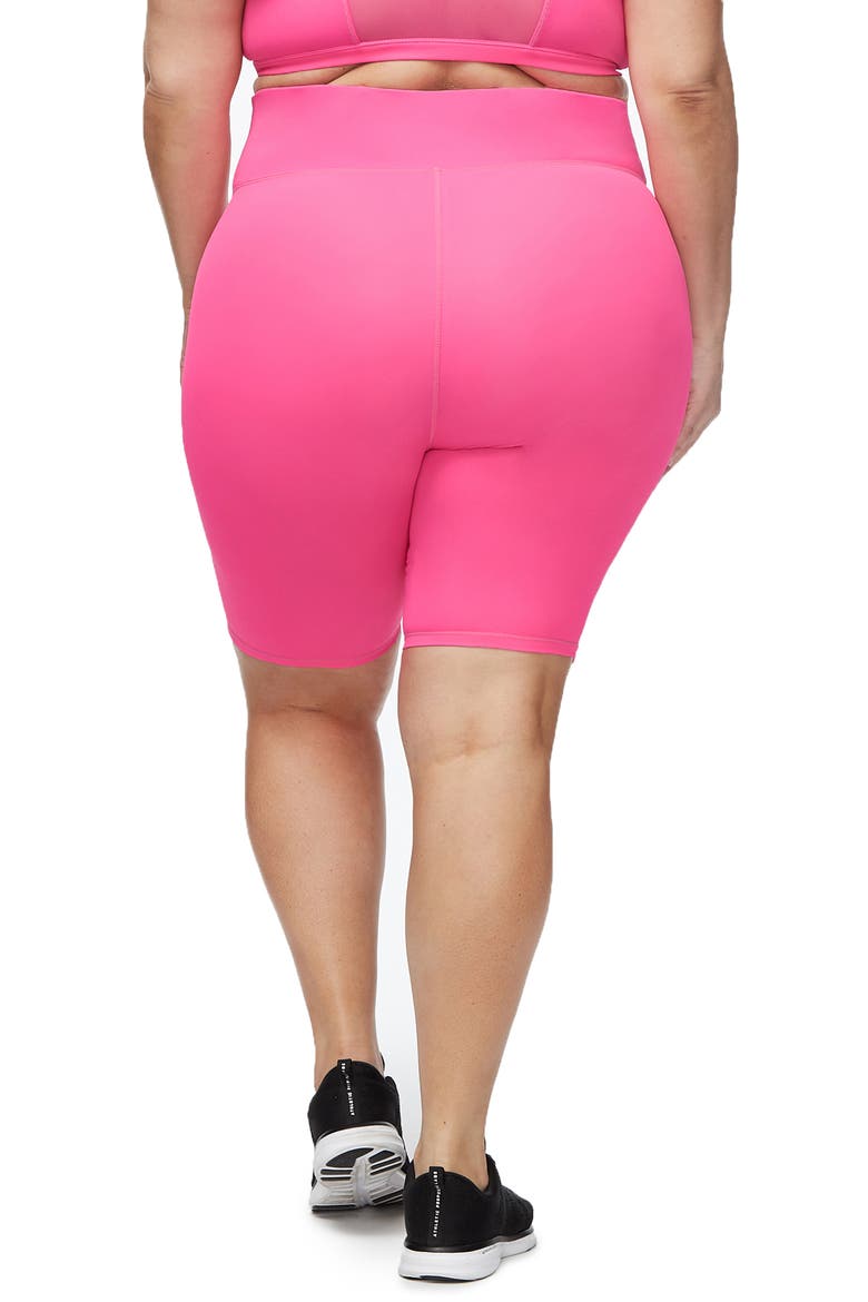Neon High Waist Bike Shorts, Alternate, color, NEON PINK001