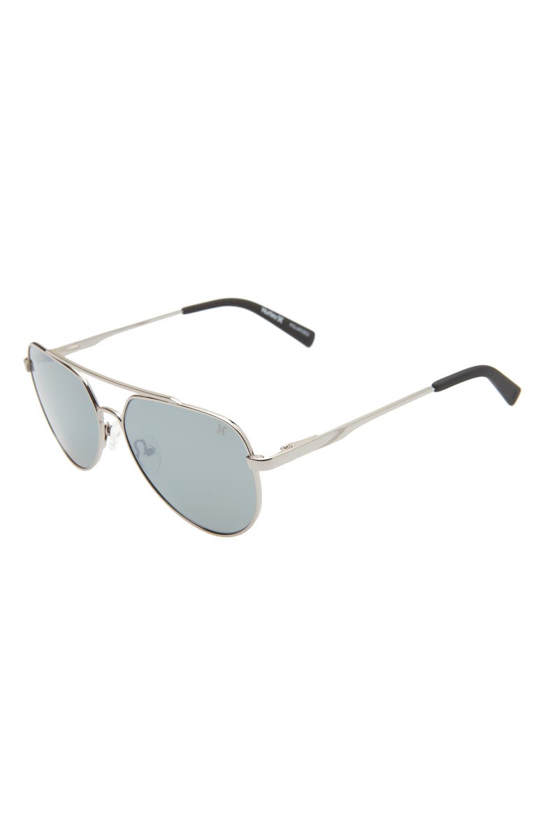 Hurley Beachbreak 57mm Polarized Aviator Sunglasses, Alternate, color, 