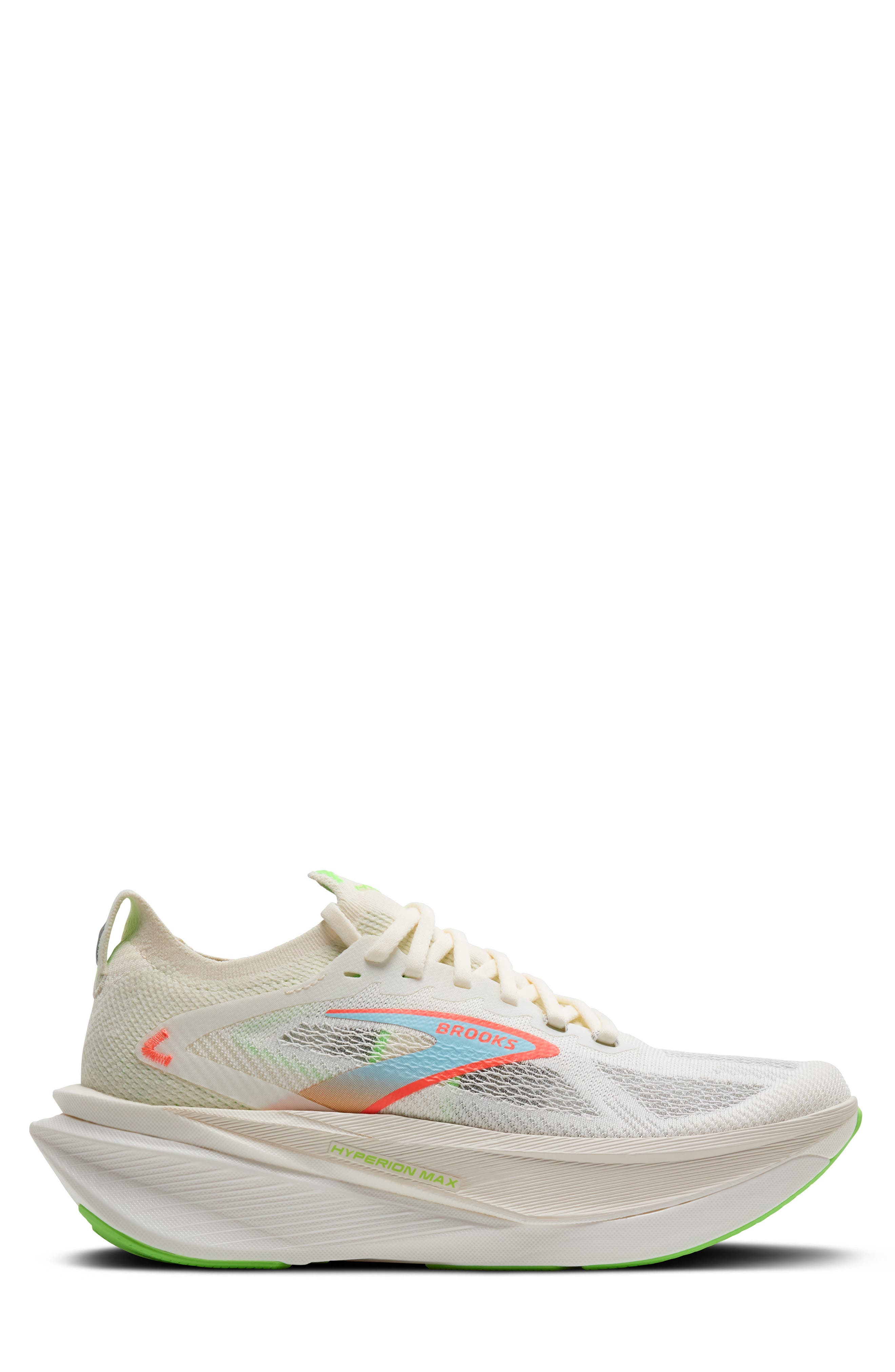 Brooks Hyperion Max 3 Running Shoe, Alternate, color, Coconut/Green Gecko/Pink Clay