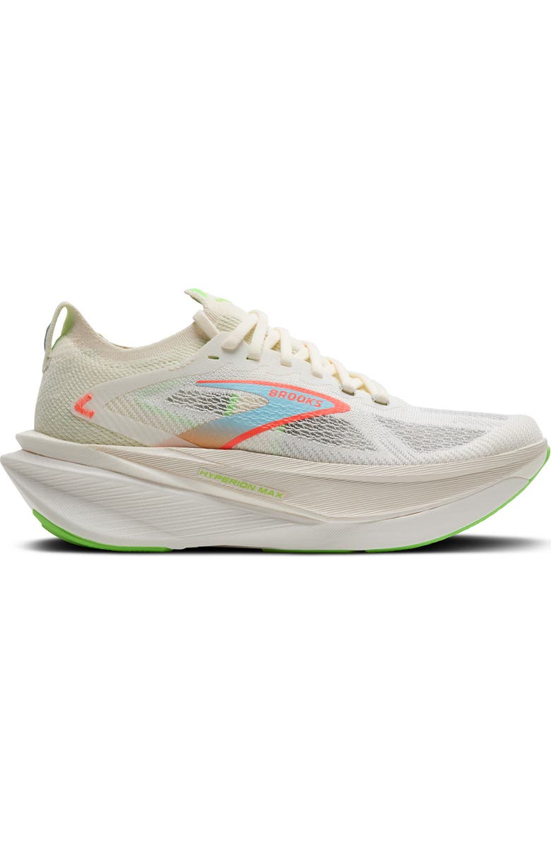 Brooks Hyperion Max 3 Running Shoe, Alternate, color, Coconut/Green Gecko/Pink Clay