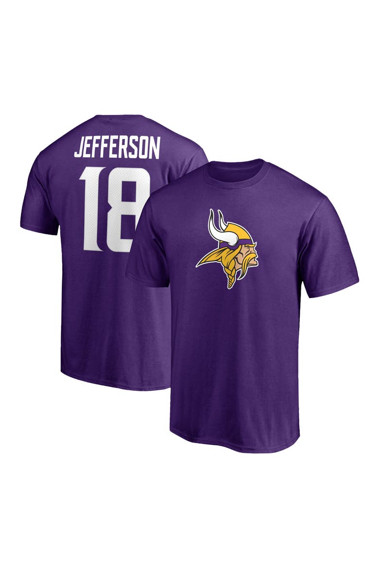 Men's Fanatics Branded Justin Jefferson Purple Minnesota Vikings Player Icon Name & Number T-Shirt, Alternate, color, PURPLE
