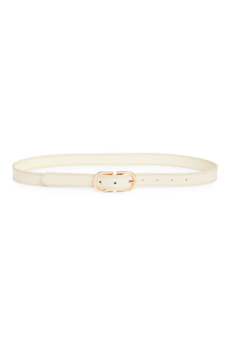 Camilla Leather Belt, Main, color, BEIGE BURNT