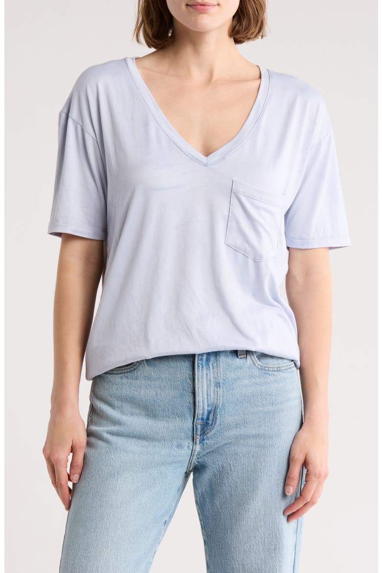 V-Neck Pocket T-Shirt, Main, color, DEJA VU BLUE