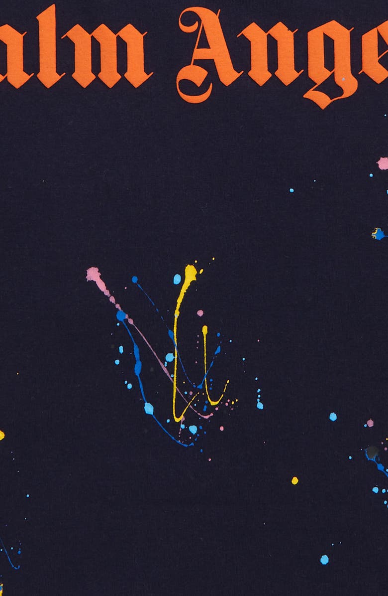 Palm Angels Kids' Paint Splatter Logo Graphic Tee, Alternate, color, 