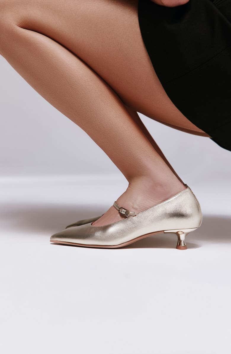 Naot Rosalie Pointed Toe Pump, Alternate, color, Gold Metallic Heather