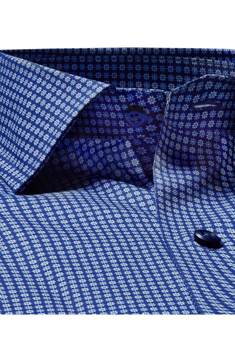 David Donahue Geometric Floral Print Cotton Button-Up Shirt, Alternate, color,