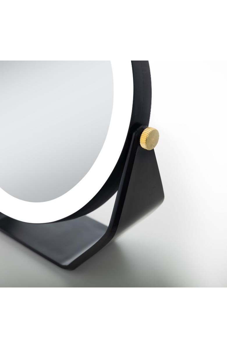 Zadro Lighted Makeup Mirror with 5X/1X Magnifications, Swivel & Battery, Alternate, color, Black