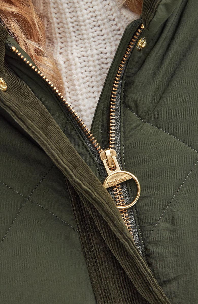 Barbour Bearnie Faux Shearling Lined Collar Puffer Jacket, Alternate, color, 