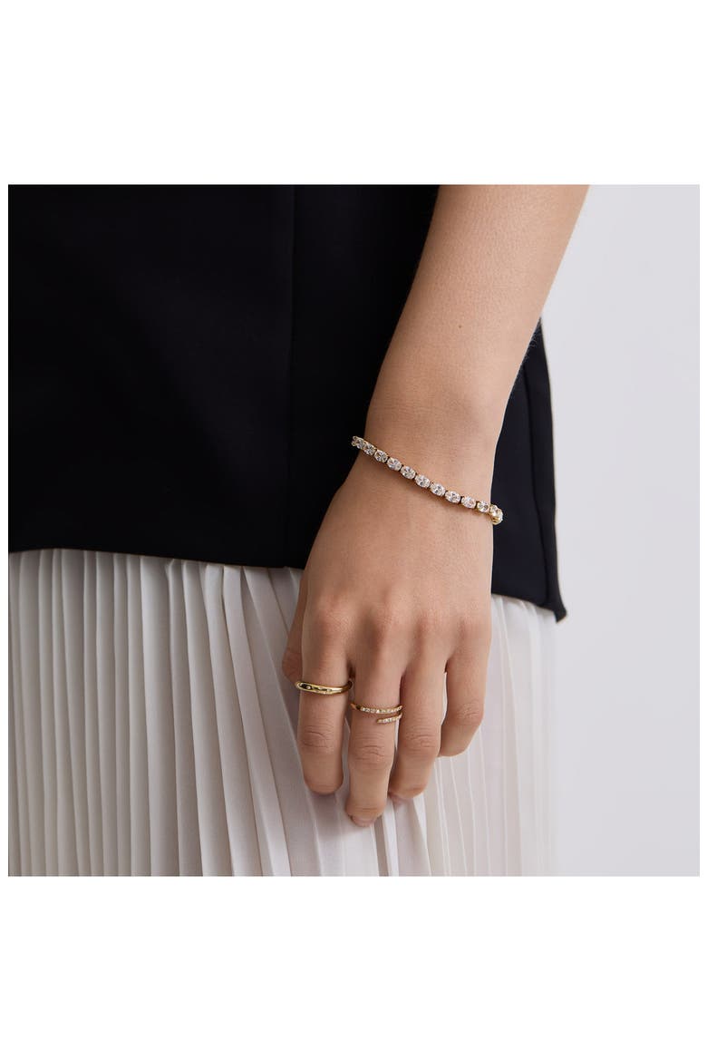 Oval Cubic Zirconia Tennis Bracelet, Alternate, color, GOLD