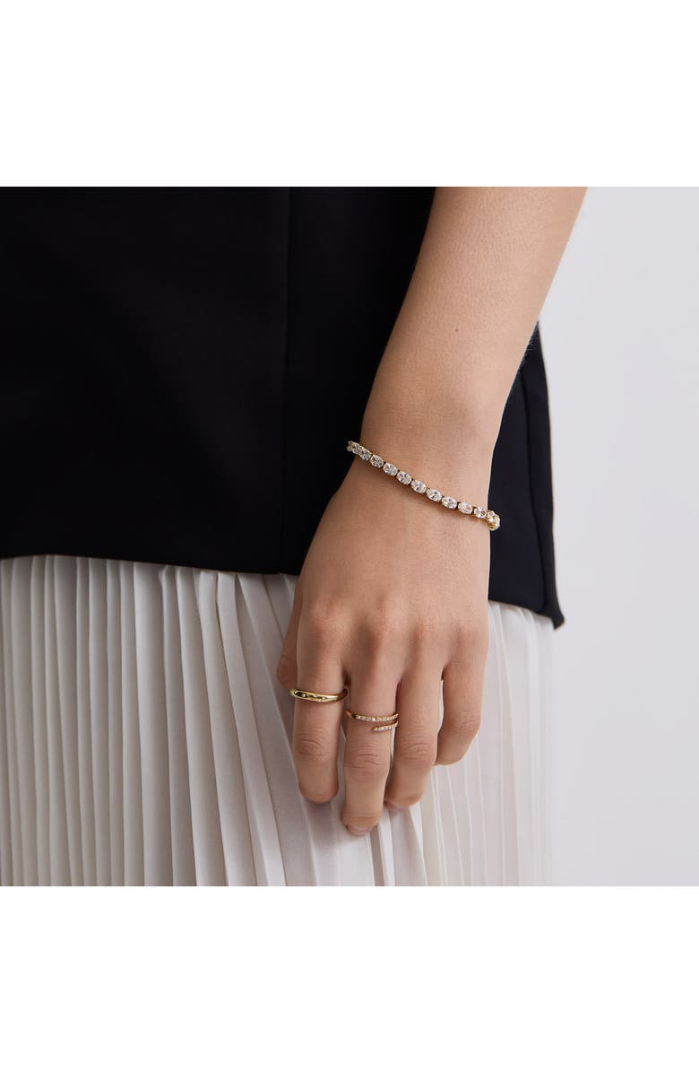 D.LOUISE Oval Cubic Zirconia Tennis Bracelet, Alternate, color, Gold